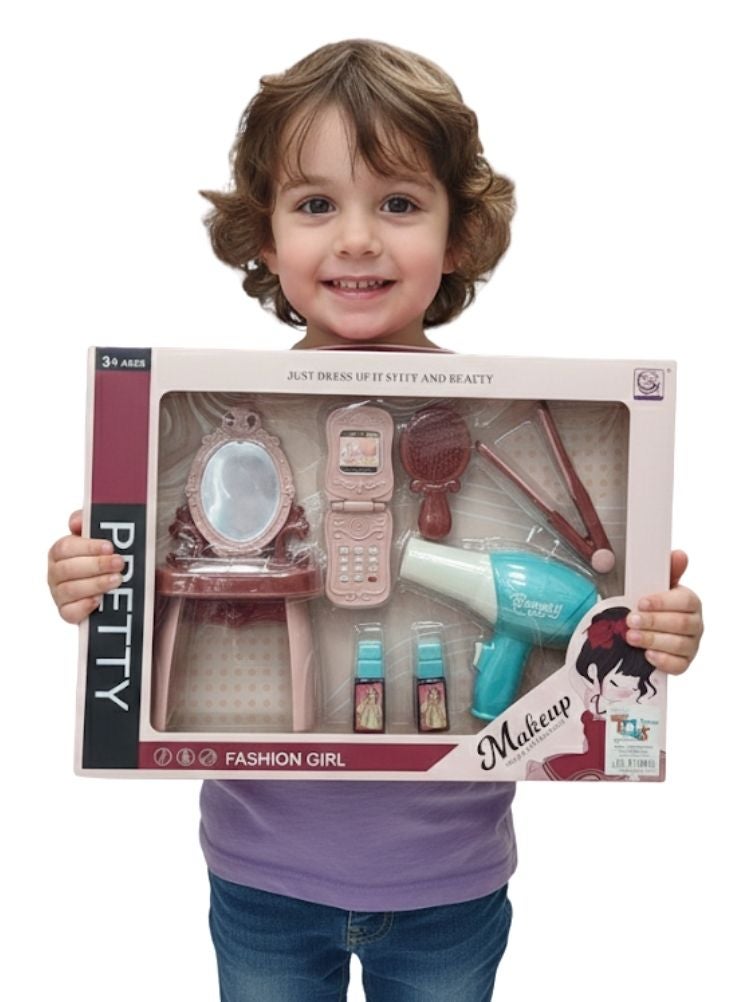 Premium Kids Pretend Beauty Salon Play Set with Toy Hair Dryer, Mirror, Comb & Styling Accessories – Role Play Grooming Toy for Toddlers and Girls - Image 2